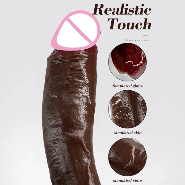 Realistic Long dildo Black Anal Plug with Suction Cup Big Penis Butt Plug Long Dick Sex Toys for Women men Phallus Anal Dilator - Image 3