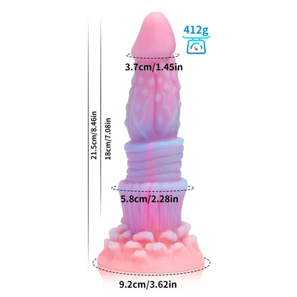 Luminous Dildos Colourful Glowing Dragon Monster Penis Anal Butt Plug-  Adult Toys with Suction Cup Sex Toy for Women - Image 3