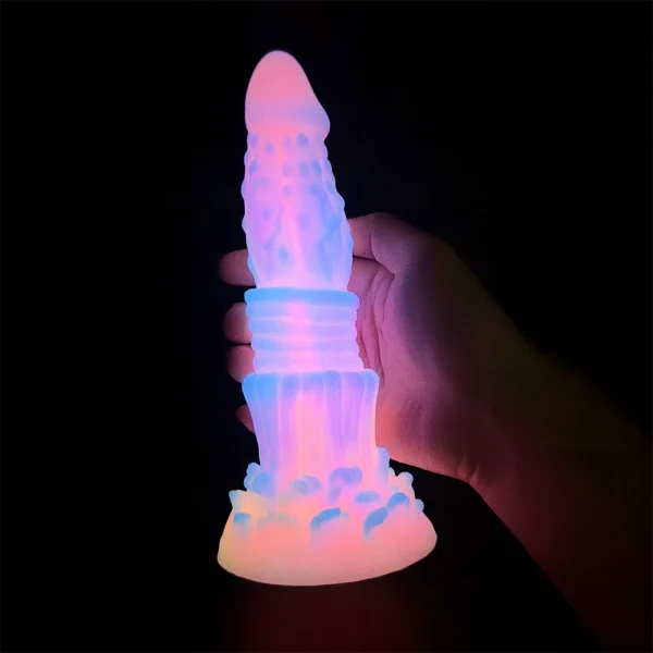 Luminous Dildos Colourful Glowing Dragon Monster Penis Anal Butt Plug-  Adult Toys with Suction Cup Sex Toy for Women - Image 4
