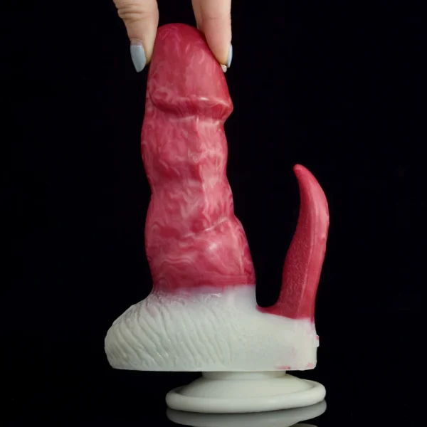 Double Monster Dildo Butt Plug - Realistic Dildo Tongue Clit Stimulator Female Masturbate Pleasure Orgasm Sex Toys - Image 2