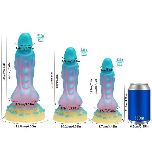 Fantasy Monster Dildo Luminous Huge Anal Plug - Suction Cup Dildo Colors Glowing Animal Sex Toy For Men Women - Image 3