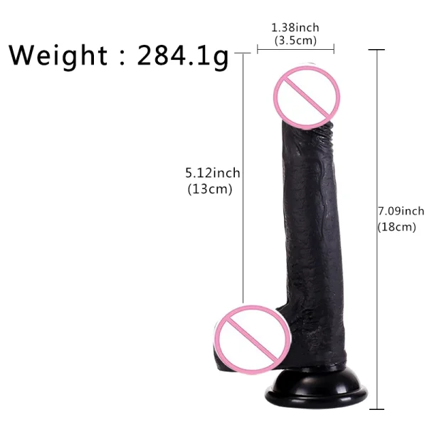 Ebony Dildo Butt Plug Female Masturbator - Skin Realistic Huge African Dildo Suction Cup for Women Sex Toys - Image 6