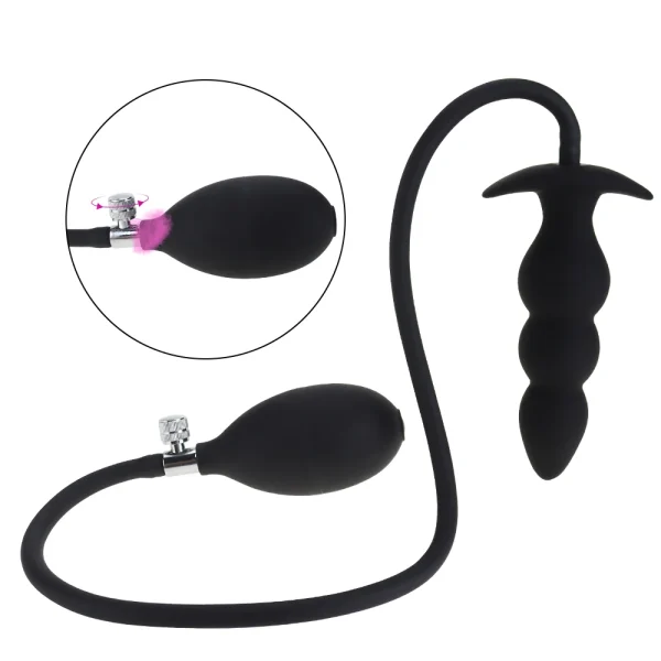Inflatable Dildo Anal Plug Sex Toys for Men Women - Expandable Butt Plug Pump Anal Dilator Adult Product - Image 2