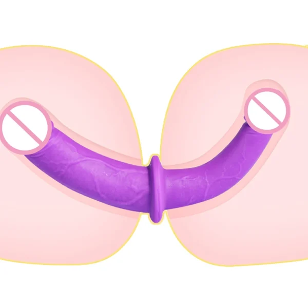 Strapless Strapon Double End Dildo Anal Sex Toy - Realistic Penis Dual Penetration Anal Vagina Masturbator - Image 3