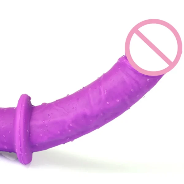 Strapless Strapon Double End Dildo Anal Sex Toy - Realistic Penis Dual Penetration Anal Vagina Masturbator - Image 4