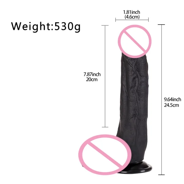 Ebony Dildo Butt Plug Female Masturbator - Skin Realistic Huge African Dildo Suction Cup for Women Sex Toys - Image 4