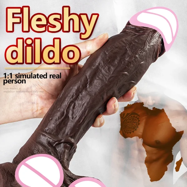 Big Black Dildos Large Butt Plug - Silicone Big Testicle Suction Cup Anal Sex Toy for Women - Image 4