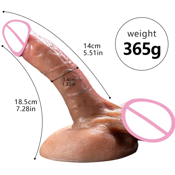 Skin Sliding Realistic Anal Dildo Butt Plug - Life Size Penis Big Suction Cup Female Masturbator Double-layer Silicone Suction Cup Dildos for Women - Image 6
