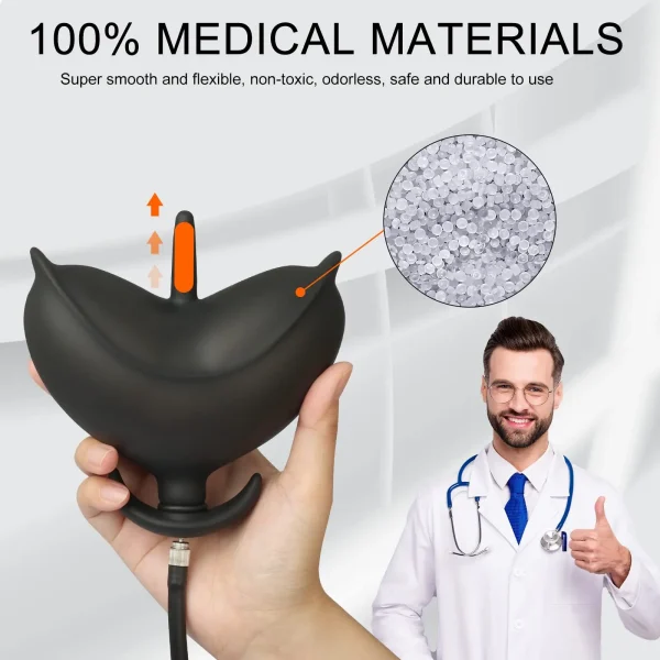 Inflatable Anal Plug Prostate Massager - Flower Shape Removable Buttplug Expander Sex Toys for Unisex Gay Sex Game - Image 6