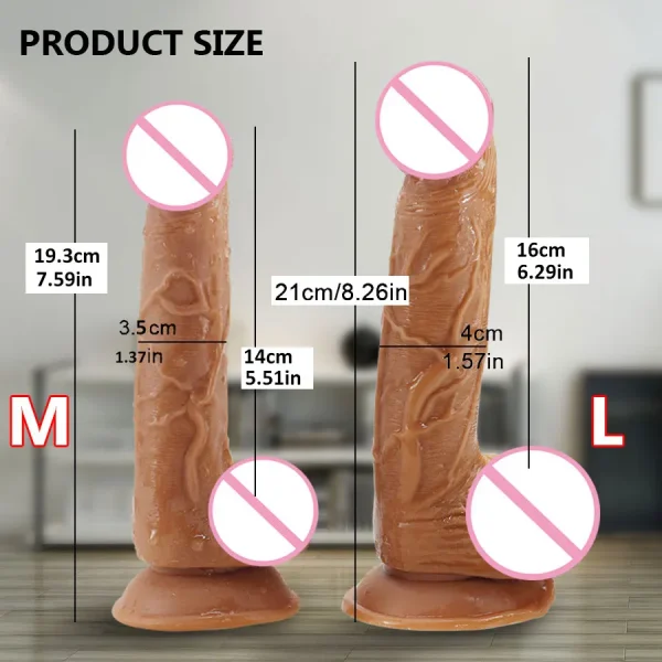 Skin Feeling Realistic Dildo Anal Sex Toy for Women - Big Suction Cup Female Lesbian Masturbation - Image 4