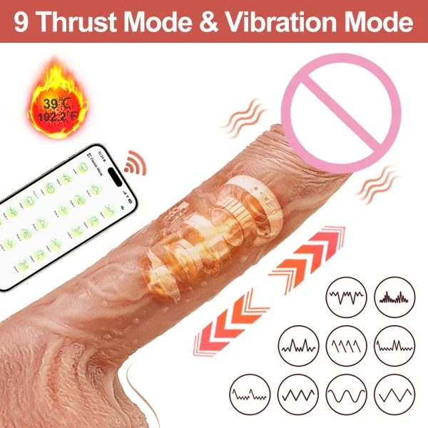 APP Controlled Anal Dildo Thrusting Sex Toy for Women - Realistic Penis G-Spot Stimulation Vibrators - Image 2