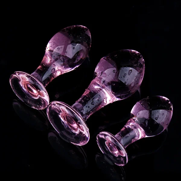 Crystal Glass Pink Anal Plug for Women Sex Toy - Penis Anus Dilator Adult Masturbation Adult Gay Sex Shop - Image 3