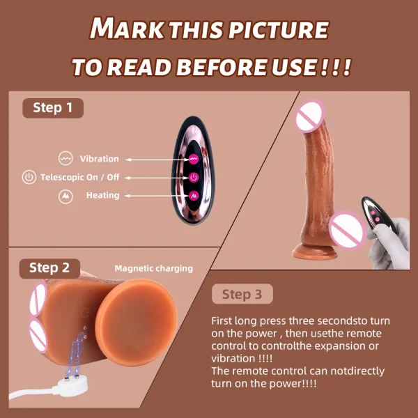 Remote Control Thrusting Dildo Anal Butt Plug Vibrator - Realistic Dildo Skin Sliding Women Sex Toy Female Masturbation - Image 5