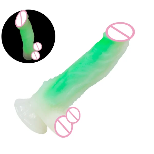 Luminous Anal Dildo Butt Plug Suction Cup Skin Sliding Penis - Silicone Dildos Sex Toy for Women Vagina Masturbation - Image 5