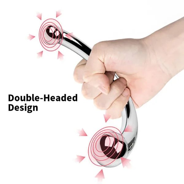 Double Ended Metal Dildo G Spot Wand Prostate Massage - Stainless Steel Vagina Stimulator Anal Plug Sex Toys for Men Women - Image 6