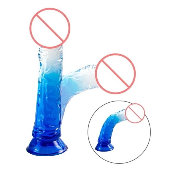 Jelly Anal Dildo Sex Toy for Women - Colored Suction Cup G-spot Simulation Vagina Massage Sex Toy for Women - Image 6