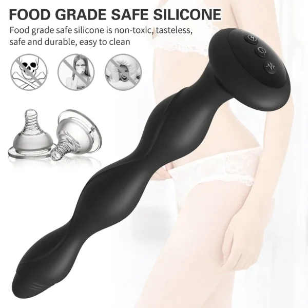 Vibrating Anal Beads Prostate Massager - Electric Shock Butt Plug Vibrator Sex Toy for Women Men - Image 5