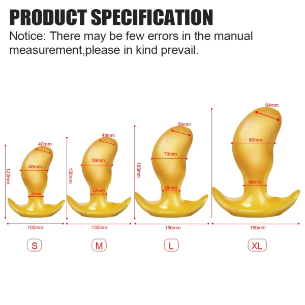 Thick Butt Plug Anal Dilator Sex Toys For Women - Vaginal Expander Female Masturbator Sex Games Kit - Image 6