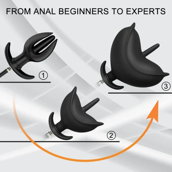 Inflatable Anal Plug Prostate Massager - Flower Shape Removable Buttplug Expander Sex Toys for Unisex Gay Sex Game - Image 4