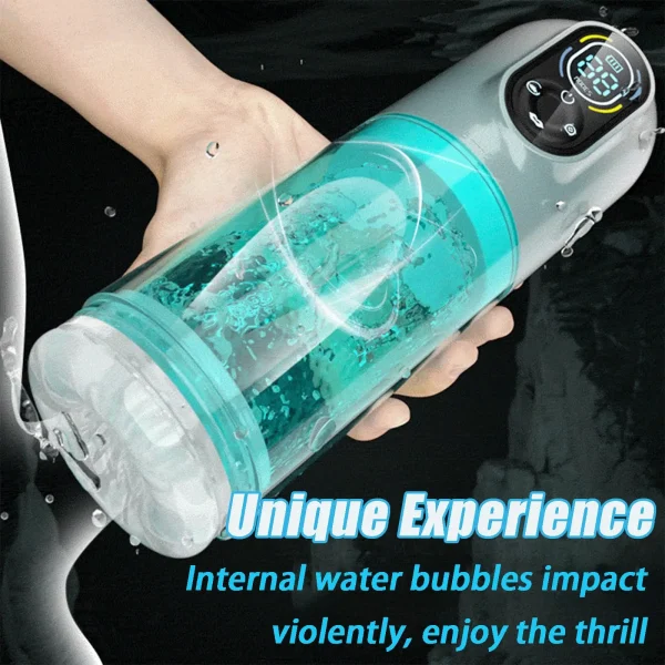 Water Penis Pump Masturbator - Pocket Pussy Vibrator Thrusting Roating Cock Extender Sex Toy for Men - Image 3