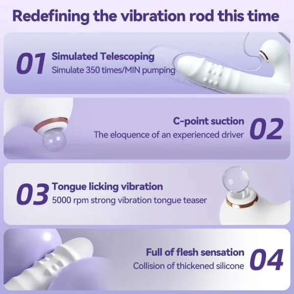 G-spot Vibrator Clit Sucker Vacuum Stimulator - Silicone Heating Vibrating Anal Dildo Female Masturbation Sex Toy - Image 5
