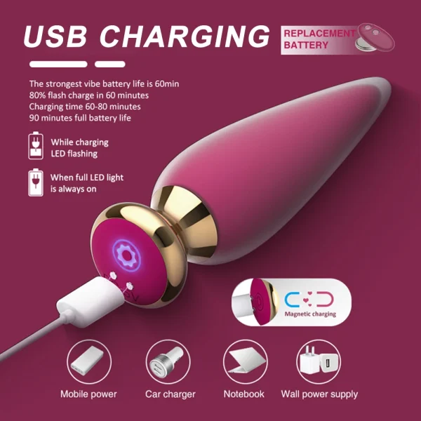 Wireless APP Controlled Anal Butt Plug Vibrator Sex Toy for Men Women - Prostate Massage Vagina G Spot Anus Dilator - Image 5