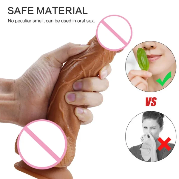 Skin Feeling Realistic Dildo Anal Sex Toy for Women - Big Suction Cup Female Lesbian Masturbation - Image 5