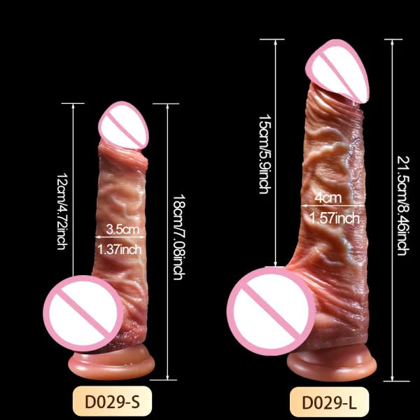 Realistic Dildo Anal Butt Plug -  Skin Sliding Foreskin Testicles Skin Sliding Anal Vaginal Sex Toys for Woman - Image 5
