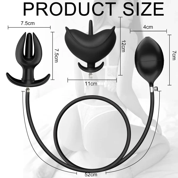 Inflatable Anal Plug Prostate Massager - Flower Shape Removable Buttplug Expander Sex Toys for Unisex Gay Sex Game - Image 3