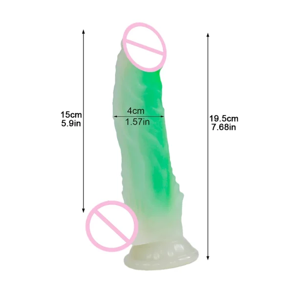 Luminous Anal Dildo Butt Plug Suction Cup Skin Sliding Penis - Silicone Dildos Sex Toy for Women Vagina Masturbation - Image 6