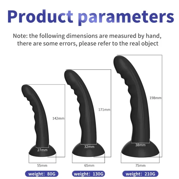 Finger Anal Dildo Butt Plug Prostate Massager - Black Dildo Suction Cup Dildos Vagina Masturbation Adult Sex Toys - Image 6