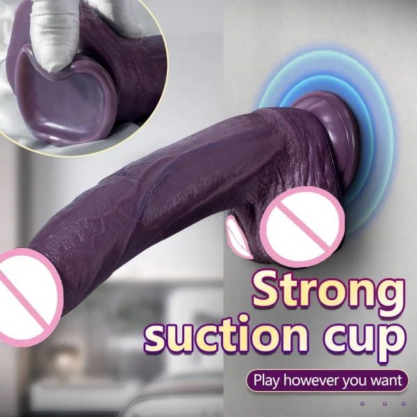 Ebony Huge Dildo Female Vagina Masturbation - Lesbian Suction Cup Silicone Realistic Dildos Anal Butt Plug Sex Toy - Image 2