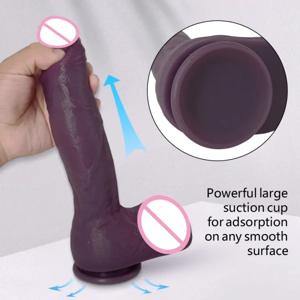 Long Black Dildo Anal Butt Plug Prostate Massager - Silicone Huge Realistic Penis Lesbian Strapon Sex Toys for Women - Image 4