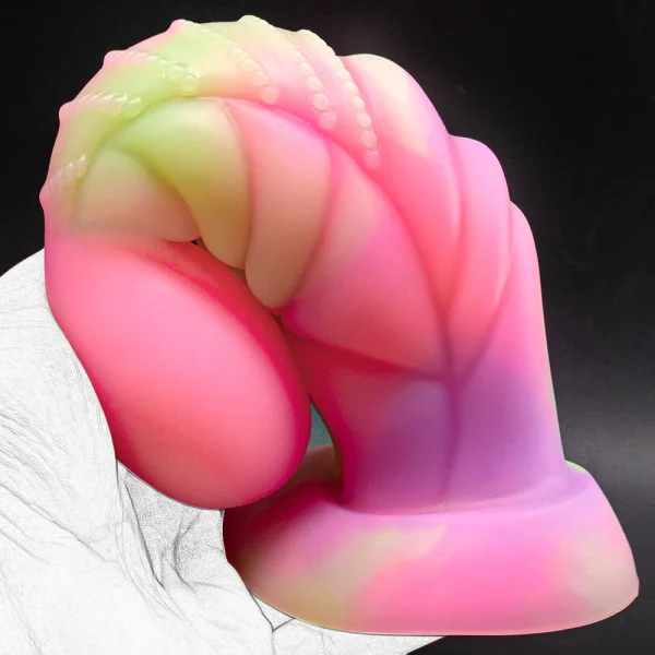 Luminous Anal Dildos Butt Plug - Colourful Glowing Huge Dragon Monster Dildo Suction Cup Sex Toys - Image 4