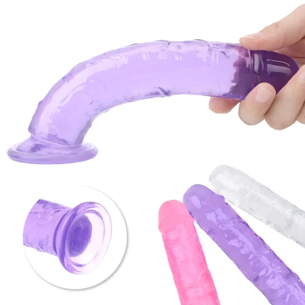 JellyRealistic Dildos Anal Butt Plug - Erotic Soft Colored Dildo Sex Toys for Woman - Image 4