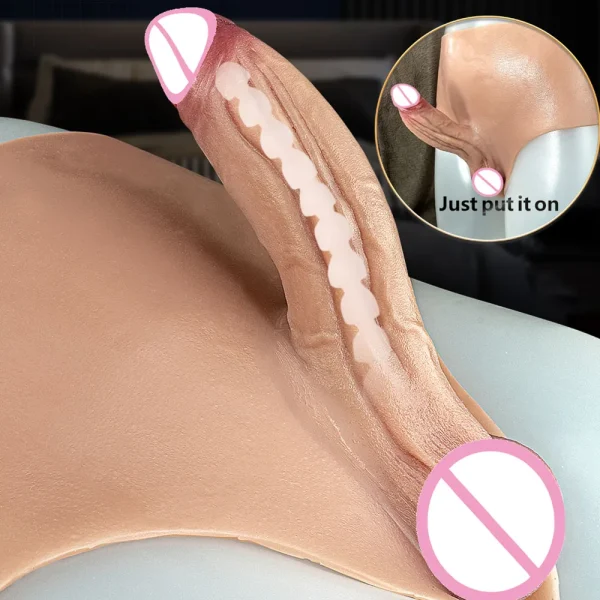 Strap-on Realistic Dildo Underwear Pants - Silicone Lesbian Pegging Anal Dildos Sex Toys for Women Masturbation - Image 3