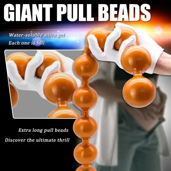 Giant Dragon Egg Anal Beads Butt Plug - Soft Silicone Prostate Massage Masturbation Sex Toy - Image 3