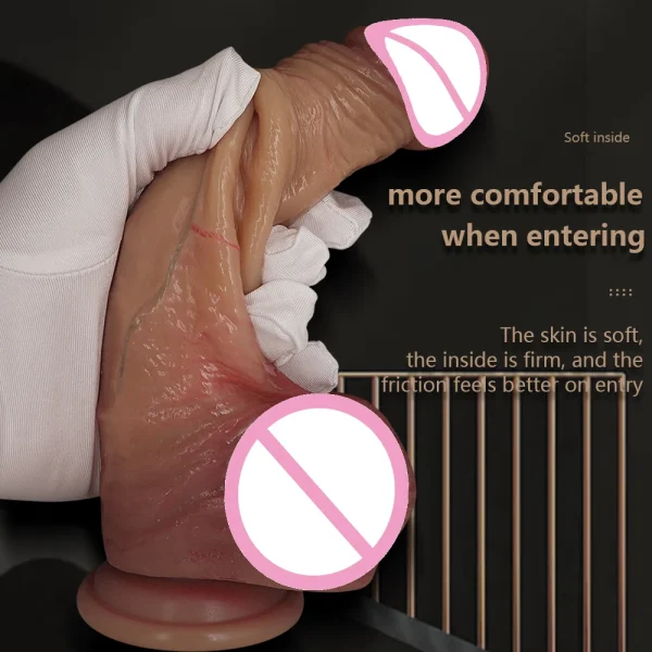 Realistic Anal Dildo Skin Sliding G Spot Stimulator - Silicone Penis Big Dick Female Masturbation Sex Toys Women Lesbian - Image 5