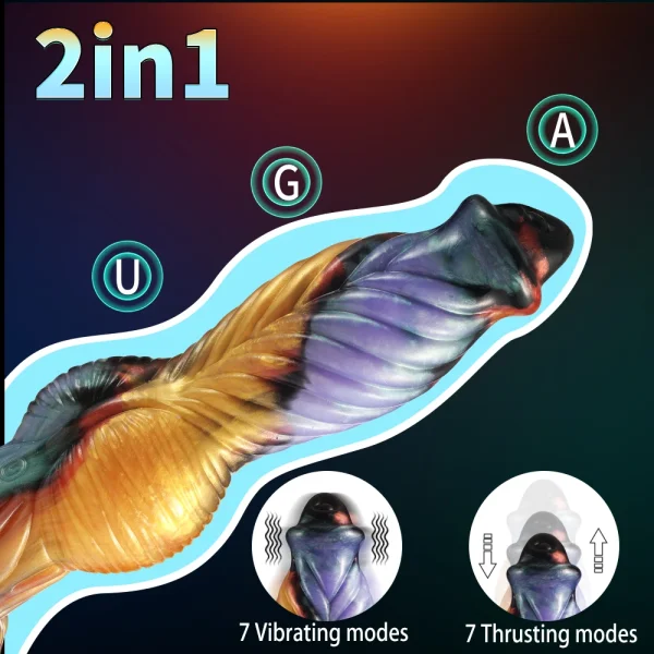 Thrusting Dragon Dildo Remote Control Vibrator - Thick Anal Butt Plug Vaginal Masturbation Sex Toys for Women Gay - Image 4