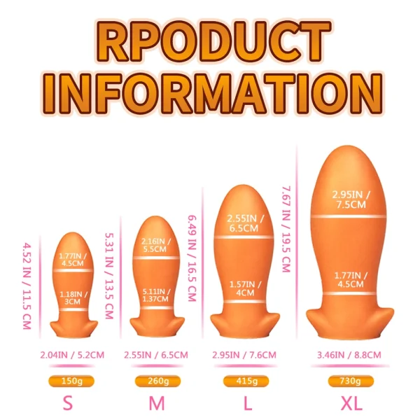 Big Giant Dragon Egg Butt Plug - Lliquid Silicone Vaginal Anal Dildo Adults Sex Products - Image 4