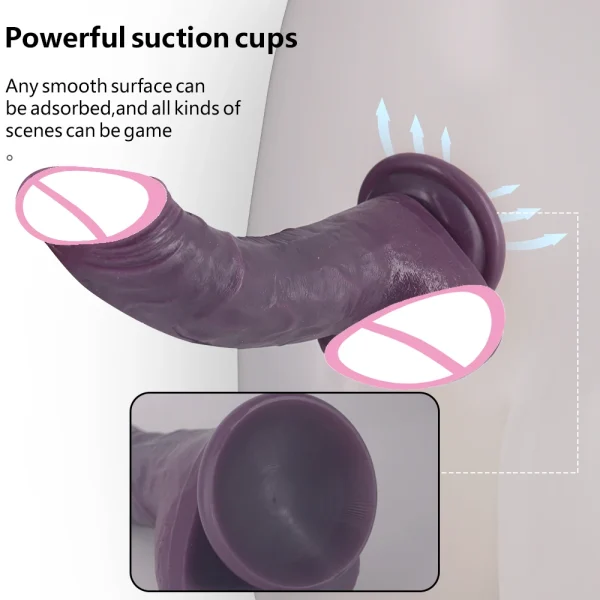 Ebony Realistic Dildos Anal Sex Toys for Men Women - Strap-on Big Suction Cup Silicone Vaginal Masturbator - Image 3