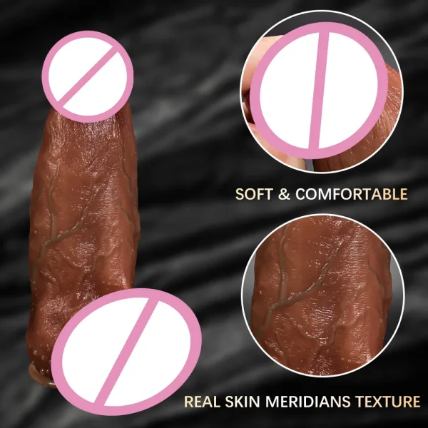 Thick Realistic Dildo Anal Butt Plug Prostate Massager -  Flesh Silicone Vagianl Masturbator Sex Toy for Women - Image 2