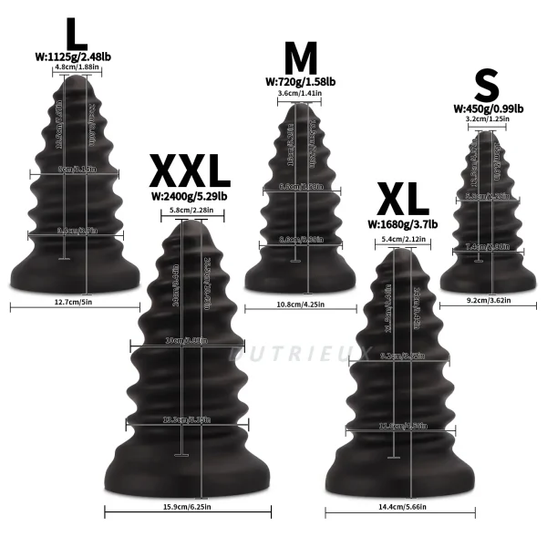 Huge Dildo Large Butt Plug Silicone Anal Sex Toy - Sprial Fist Vaginal Masturbation Dilator Adult Toy - Image 5