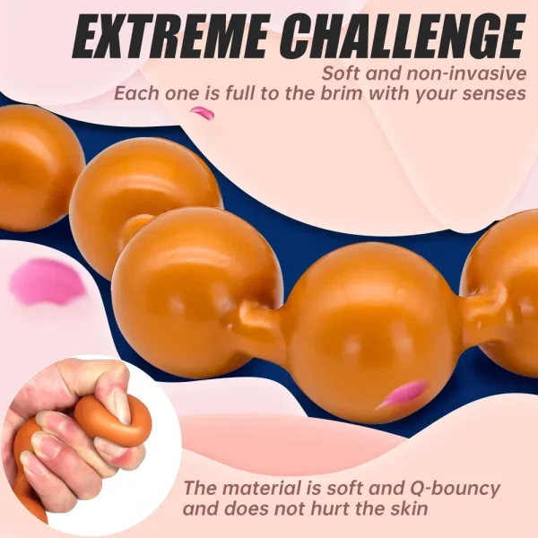 Giant Dragon Egg Anal Beads Butt Plug - Soft Silicone Prostate Massage Masturbation Sex Toy - Image 4