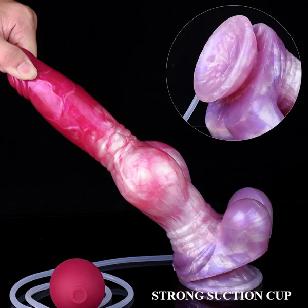 Ejaculating Dog Dildo Anal Butt Plug - Suction Cup Spray Squirting Dildos Sex Toys For Men Women - Image 3