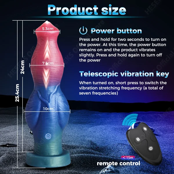 10 inch Thrusting Dildo Vibrator - Remote Control Monster Horse Dildos G Spot Anal Sex Toys for Women - Image 6