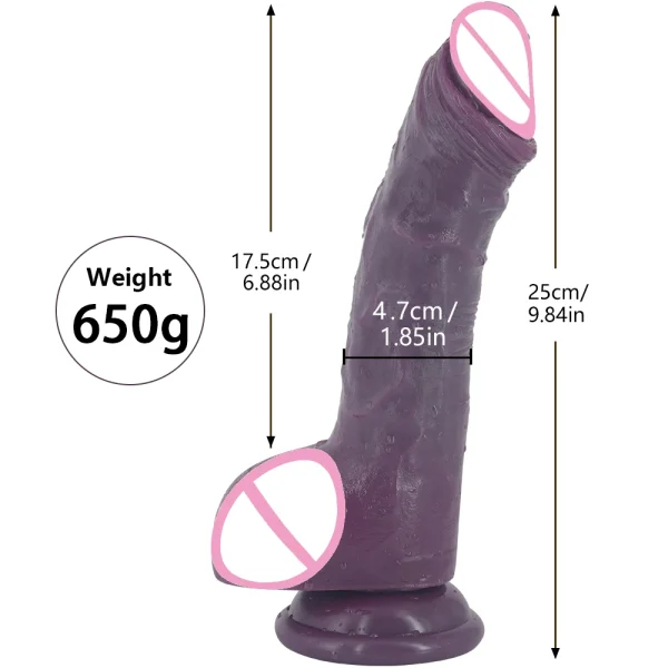 Ebony Realistic Dildos Anal Sex Toys for Men Women - Strap-on Big Suction Cup Silicone Vaginal Masturbator - Image 6