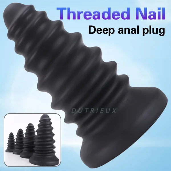 Huge Dildo Large Butt Plug Silicone Anal Sex Toy - Sprial Fist Vaginal Masturbation Dilator Adult Toy - Image 3