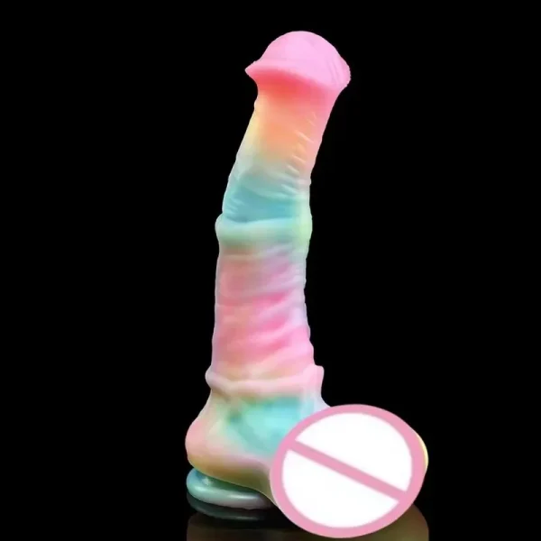 Night Glowing Horse Dildo Anal Sex Toy - Huge Animal Dildos Luminous Butt Plugs Masturbator - Image 5