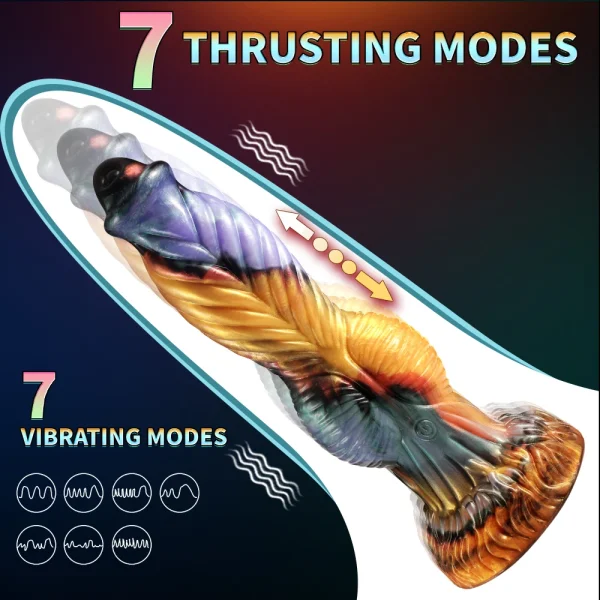 Thrusting Dragon Dildo Remote Control Vibrator - Thick Anal Butt Plug Vaginal Masturbation Sex Toys for Women Gay - Image 2